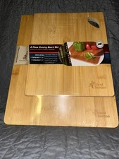 Two Piece Cutting Board Set Made With Bamboo