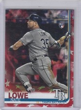 2019 Nate Lowe Topps Update INDEPENDENCE DAY ROOKIE CARD /76 - #291 Tampa Bay. rookie card picture