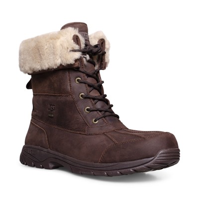 UGG Men\'s Burnt Cedar Butte Logo Leather Waterproof Lace Up Boots Size 9.5 UGG MEN BUTTE LOGO BURNT CEDAR WATERPROOF SHEARLING Boot US  main image 3