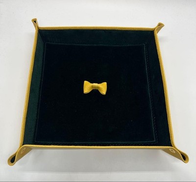 GUCCI Trinket Tray Accessory Valet Station Leather Bow Accent