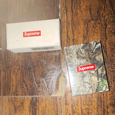 Supreme Leather Dice Set White Dice Red Case w/ Camo Box  Card brand new cards