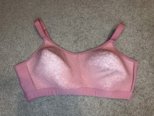 CACIQUE Blush Pink Cotton Scoop Neck Lightly Lined No Wire Bra 46DD