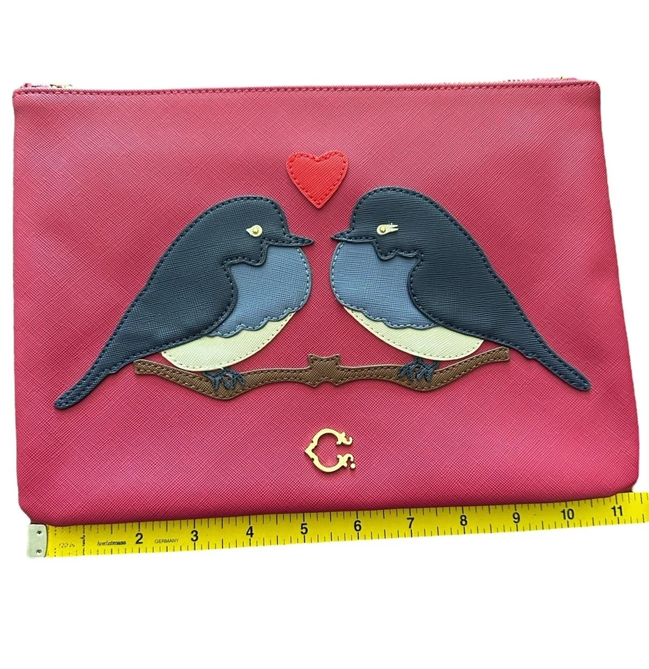 Bolsa superior con cremallera C Wonder Love Birds Christopher Burch rosa fucsia Foto 4 de 4