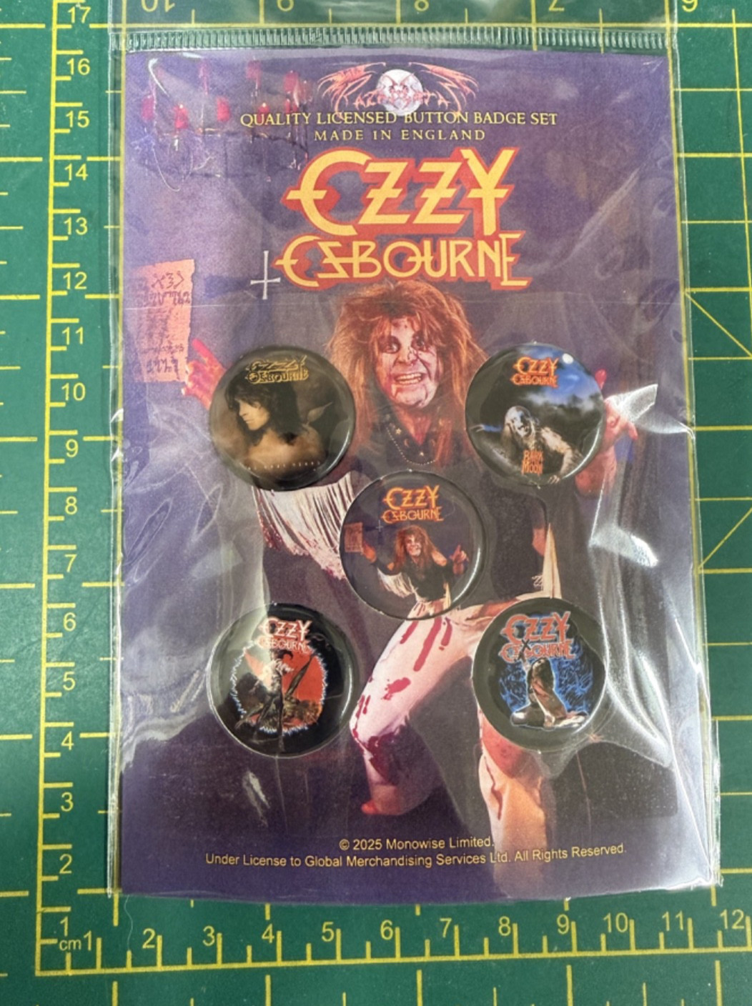 Ozzy Osbourne Diary Of A Madman 5 Button Badge Set Officially Licensed