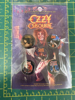 Ozzy Osbourne Diary Of A Madman 5 Button Badge Set Officially Licensed