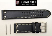 Luminox Watch Band Strap 1880 Field Black Leather 26mm Strap 2 Pin Rivets Luminox Watch Band Strap 1880 Field Black Leather 26mm Strap 2 Pin Rivets