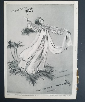 1946 women's tropical fruit lingerie by Tewi vintage fashion art ad