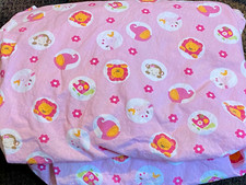 8S Tiddliwinks SWEET SAFARI Pink Jungle Zoo Animal Crib Toddler Bed Fitted Sheet