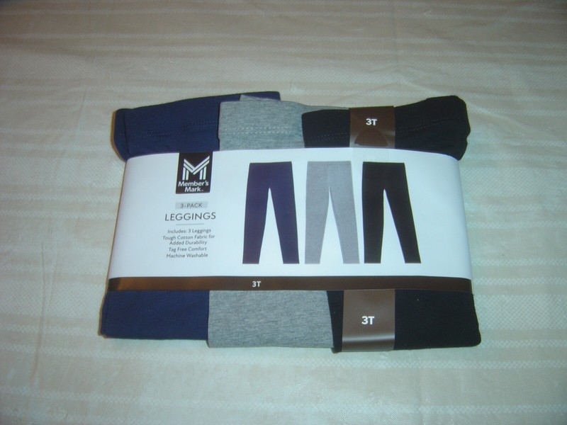 NEW Member's Mark Girl's Favorite Pull-On Full Length Leggings, 3 Pack 3T