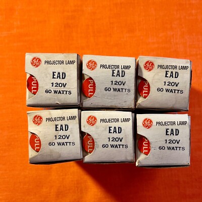 LOT OF 6 EAD Projector Lamp Bulb 120 volt 60 watt GE NOS NIB
