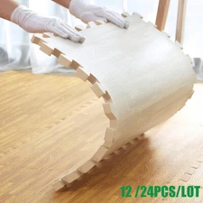 12/24 Heavy Duty Floor Mat Interlocking Exercise EVA Foam Tile Forest Wood Grain
