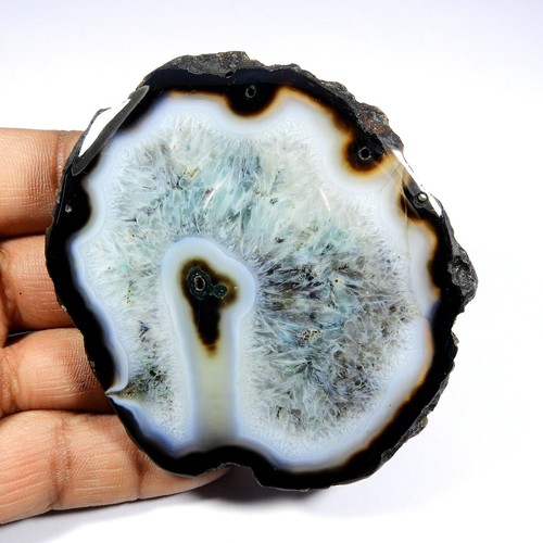 Natural Geode Black Slice Agate Druzy Cabochon Loose Gemstone 491 Cts SD-560 - Picture 2 of 6