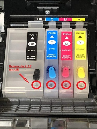 Refillable 252 252XL Empty Ink Cartridge for WF-7710 WF-7720 Printer & 4 Syringe - Photo 3/4