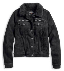 black fur lined denim jacket
