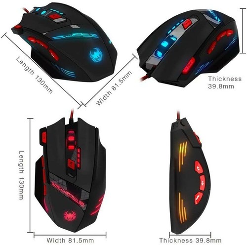 ECHTPower Gaming Maus Programmierbar, 4800 DPI Gaming Mouse, 9 Tasten, 4800dpi, - Bild 6 von 8