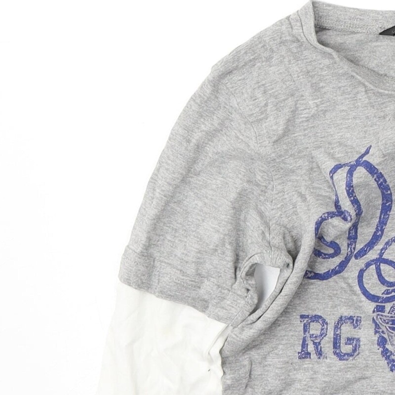George Girls Grey Cotton blend T-Shirt Size 6-7 Years image 6