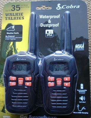 Cobra MicroTalk CX116A 18-Mile 2-Way Walkie Talkie Black CB Radios