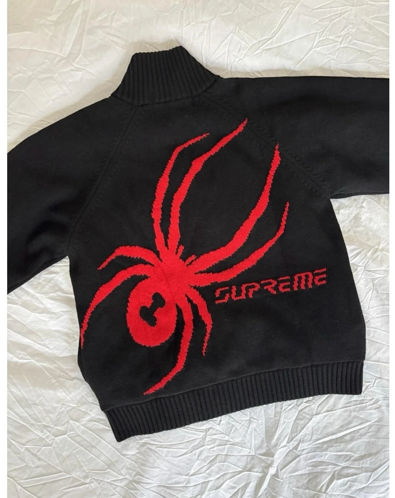 Pull zippé Supreme Spyder Windstopper noir FW24 homme taille M
