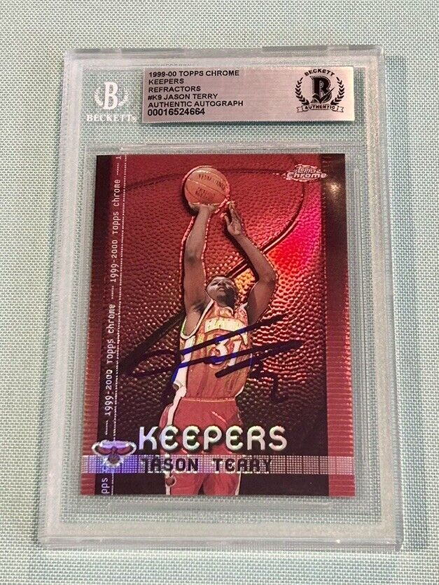 Jason Terry 1999 Topps Chrome Keepers Refractor Rookie Signed Autograph RC BAS