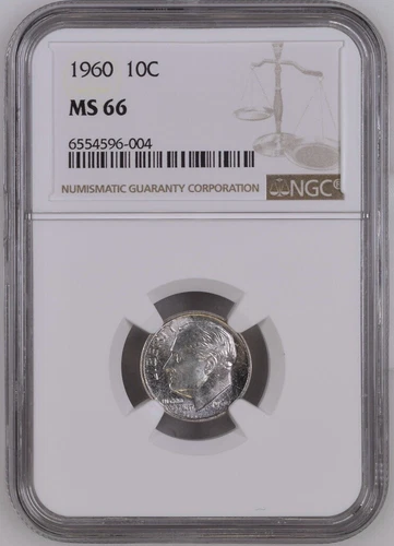 1960 10C Roosevelt Dime NGC MS66  6554596-004