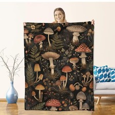 Mushroom Blanket for Girls Kids Adults Women Flannel Mushroom Blankets Gifts ...
