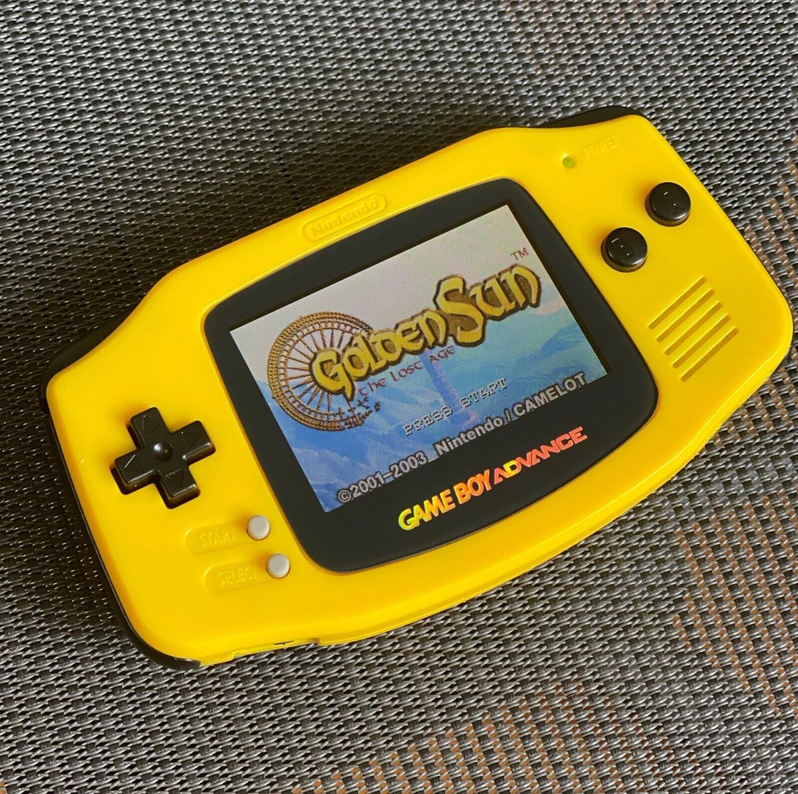 Nintendo Game Boy Advance GBA Yellow System 101 Bright Backlit IPS LCD  BUTTON