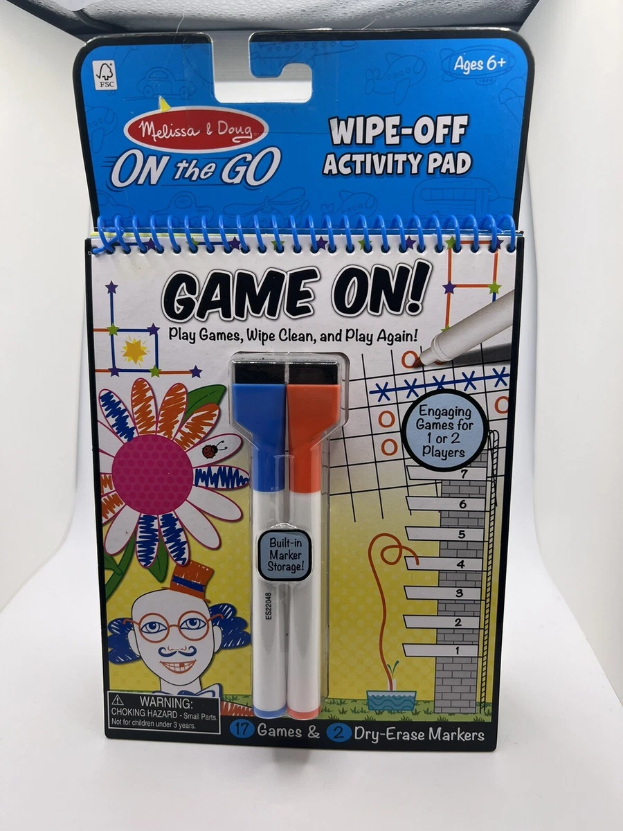  Melissa & Doug Reusable Wipe-Off Travel Game Pad with Markers -  For Ages 6+ : Toys & Games