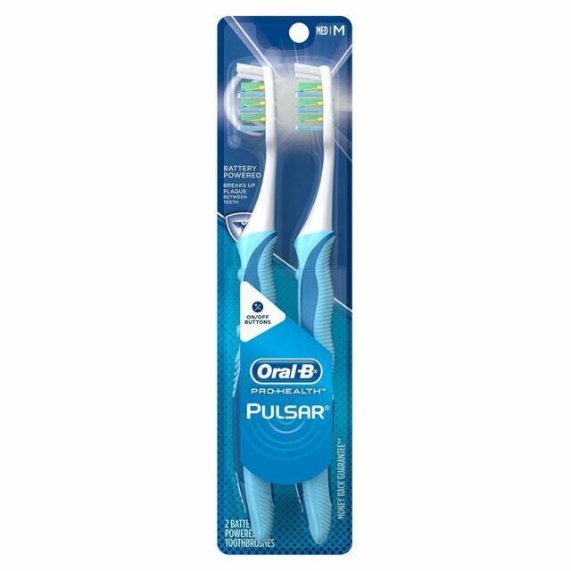 Oral-B Pro-Health Pulsar Electric Toothbrush with Medium Bristles Oral Care 2 ct