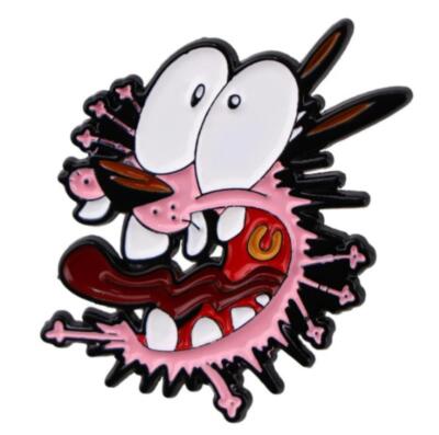 Courage the Cowardly Dog Scared Face 1.37'' Tall Metal Enamel Pin