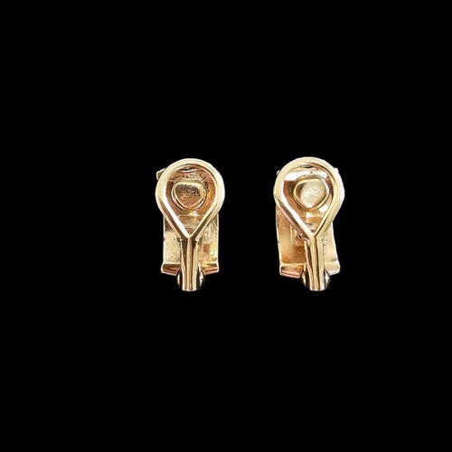 Premier Designs Gold Design Clip earrings Diamond Herringbone Vintage 1980s/90s - Picture 7 of 12