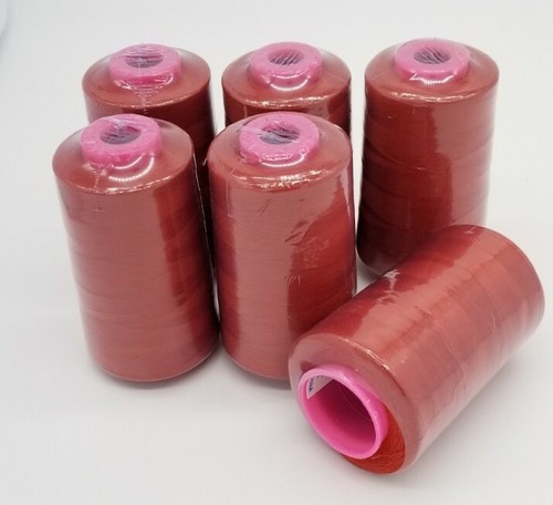 6 BIG SPOOLS RUST 6000 YDS per Spool Serger Sewing Machine Thread Cones T27 S/2 - Picture 6 of 9