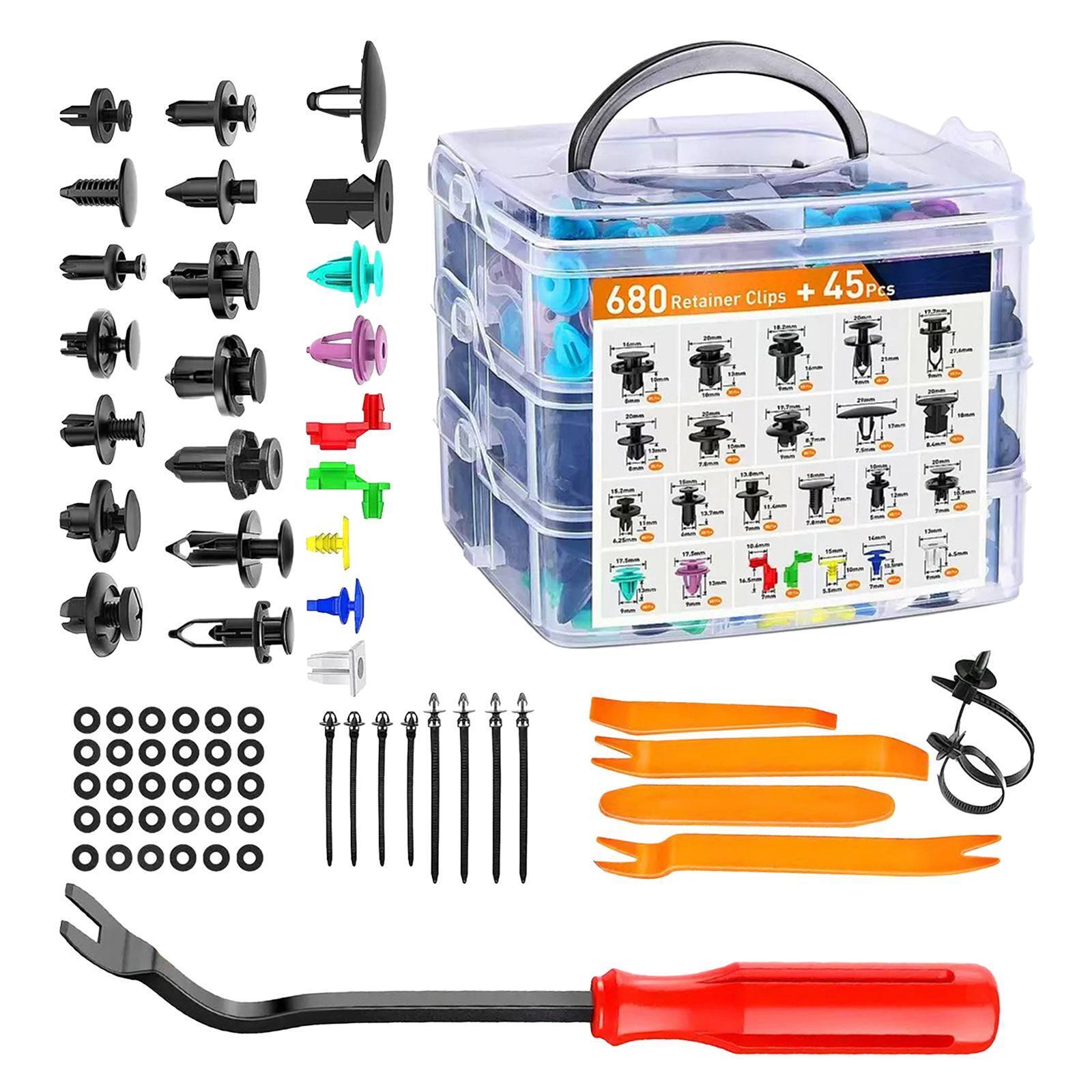 725 Pieces Car Retainer Clips Assembly Bumper Push Fasteners Rivet ...