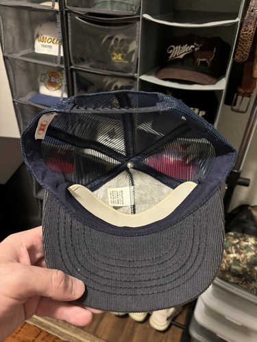 Vintage Miller Beer Camo Corduroy Trucker Hat Snap Back Bass - Picture 2 of 2