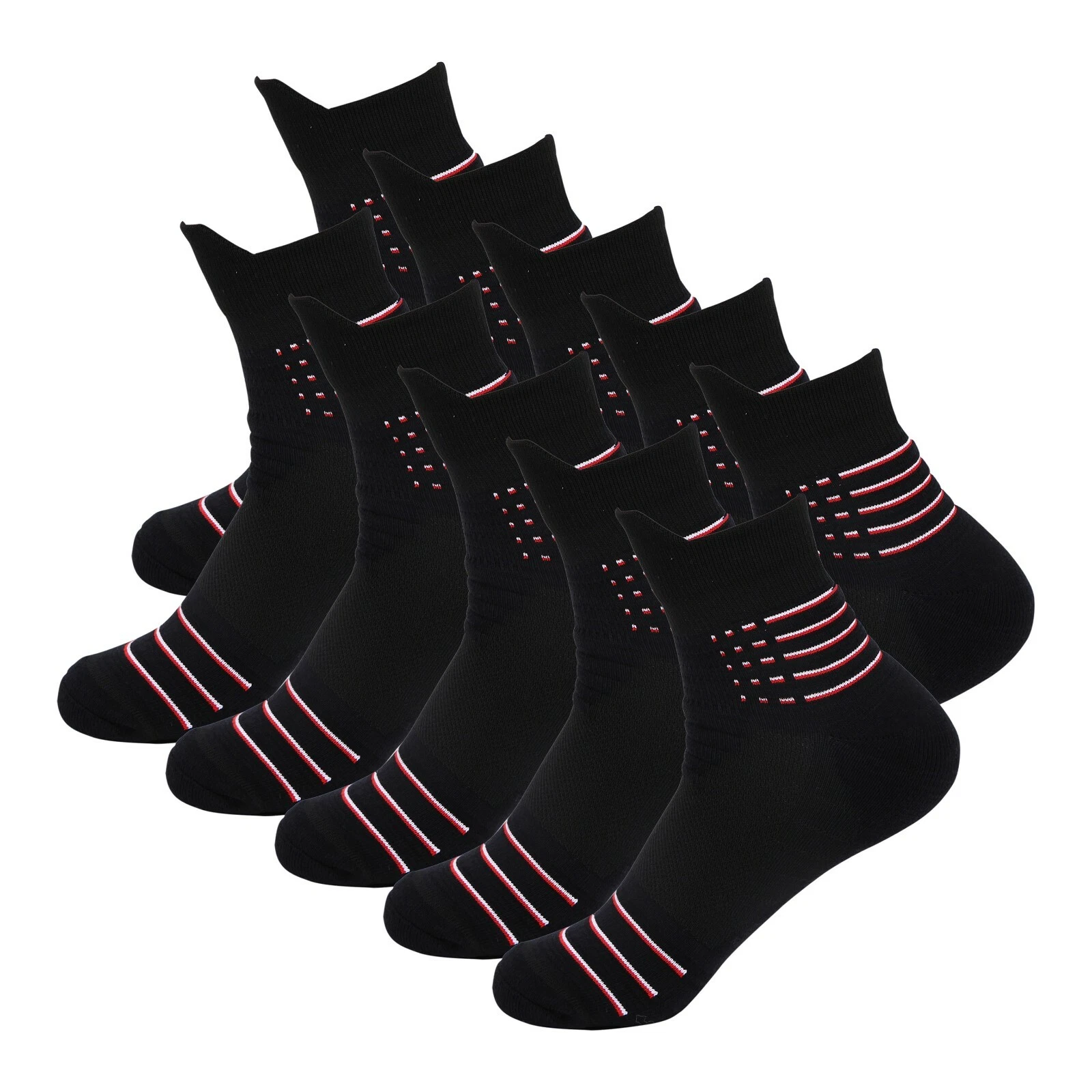 10Pair Mens Ankle Quarter Crew Athletic Cotton Casual Sport Hiking Walking Socks