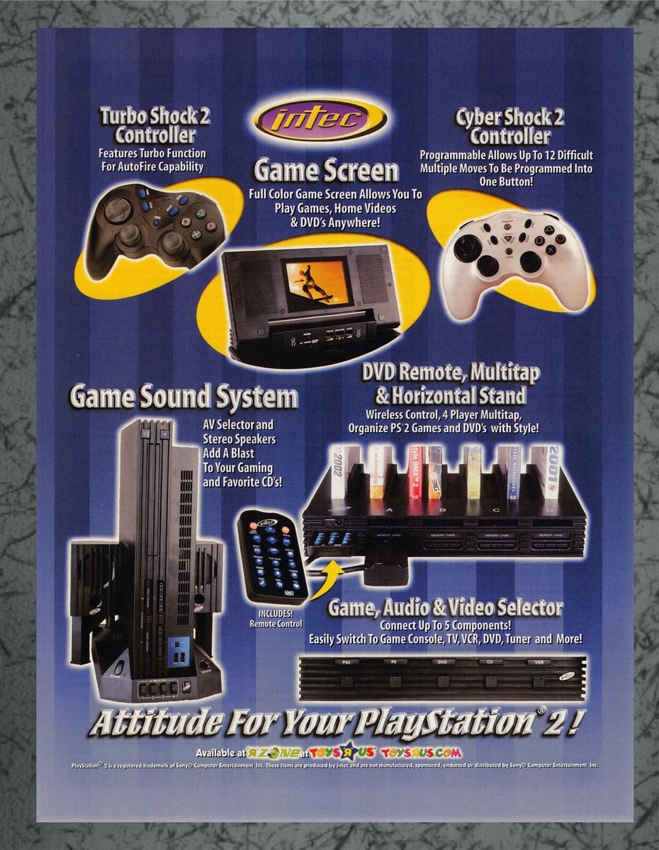 Intec Game Screen Cyber Turbo Shock 2 Playstation 2 PS2 Vintage 