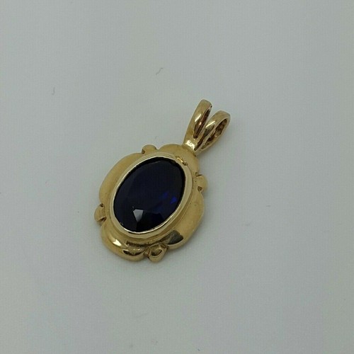 9ct Yellow Gold Sapphire Pendant *no chain eBay