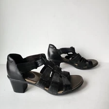 Aravon Womens Size 8B Medici ll Gladiator Black Dress Shoe Sandal CH1210