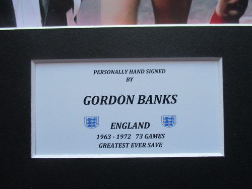 GORDON BANKS ENGLAND 1966 LEGEND SIGNED A3 MOUNTED PHOTO - MONTAGE-PELE -REPRINT - Picture 3 of 3