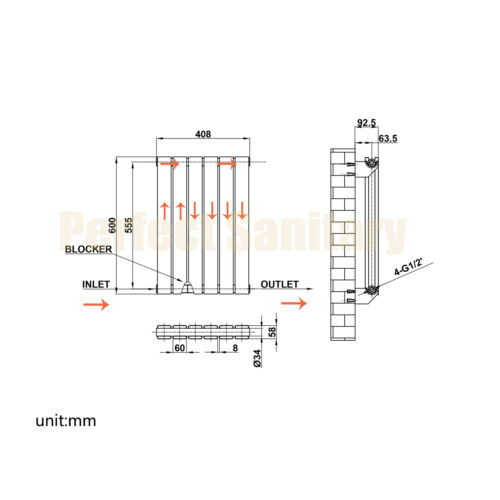 Designer Oval Column Flat Panel Radiator Horizontal Vertical Central Heating Rad - Picture 206 of 387