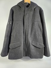 Tumi Tech Wool Blend Coat For Men - Size Xl - Black / Grey - Hooded