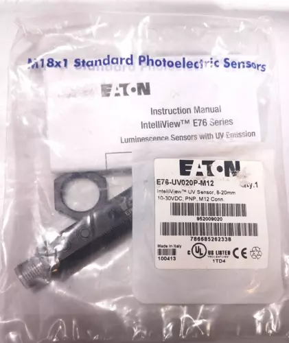 EATON E76UV020PM12 INTELLIVIEW UV SENSOR 8-20MM NO PNP 10-30VDC GENUINE