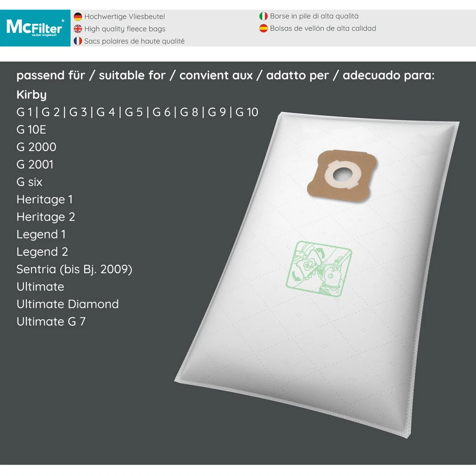 6 Staubsaugerbeutel Vlies für KIRBY G1 - G10 Legend II, Heritage 2, Sentria - Bild 2 von 4