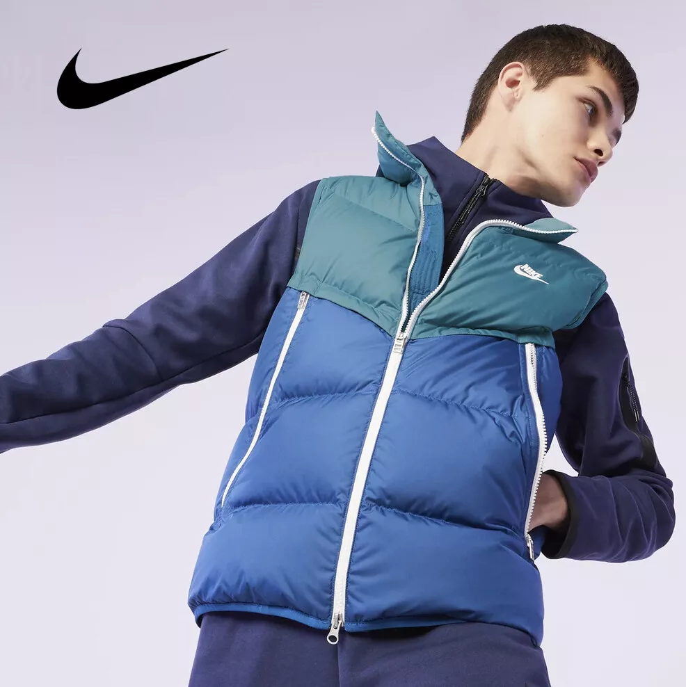 nicotina violación No hagas Nike Sportswear Storm-FIT Windrunner Men&#039;s Down Fill Vest Blue size  Large XL | eBay