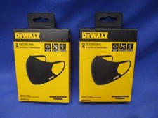 4 New Dewalt ​Reusable Cooling ​Face ​Masks 2 2-Packs Breathable Dust