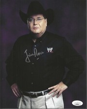 Jim Ross Signed WWE 8x10 Photo #1 JSA COA AEW WWF WCW