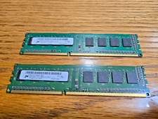 LOT of 2! Micron 4GB PC3-12800u DDR3-1600MHz 1Rx8 MT8JTF51264AZ-1G6E1 8GB