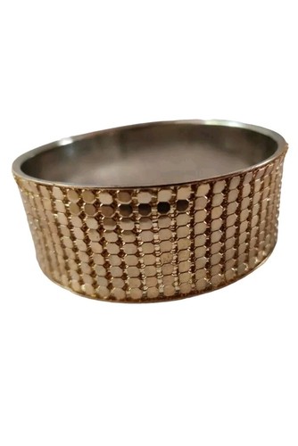 Gold Tone Liquid Metal Wide Bangle Bracelet Disco Era 80s Whiting & Davis Vibe - Picture 5 of 14