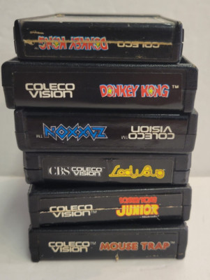 Lot of 6 Colecovision games (Donkey kong, zaxxon, lady bug, mouse trap)