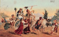 Louvre Paris Museum Medieval Painting Neoclassicism Romantic Vtg Postcard B50