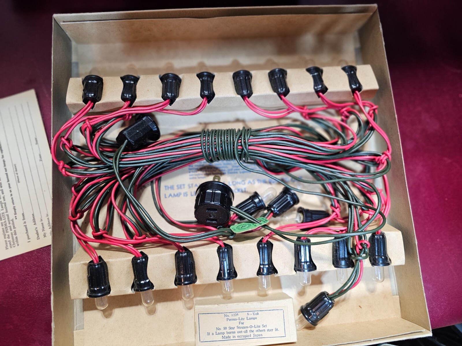 20 VTG AMICO CHRISTMAS TREE STARLIGHTS PERMALITE BOX C6 BULB STREAM O